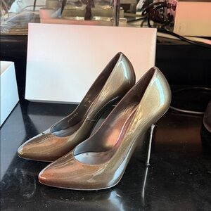 Stuart Weitzman Iridescent Brown Pointed-Toe Stiletto Pumps